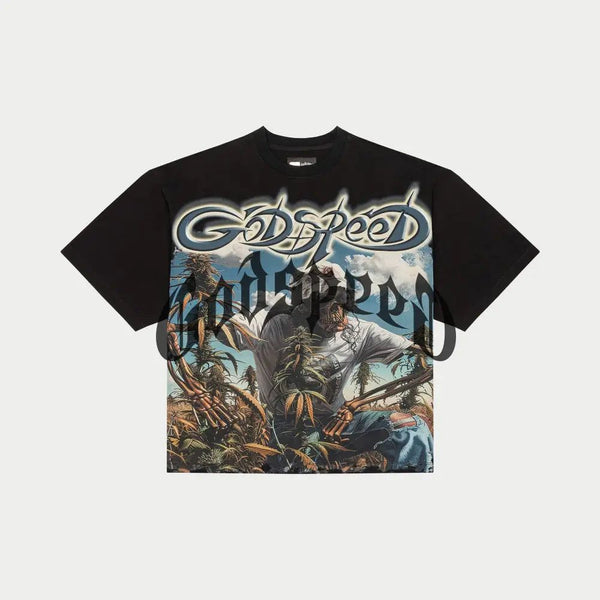 GODSPEED "OUTDOOR BLACK ICE" TEE (BLACK WASH)