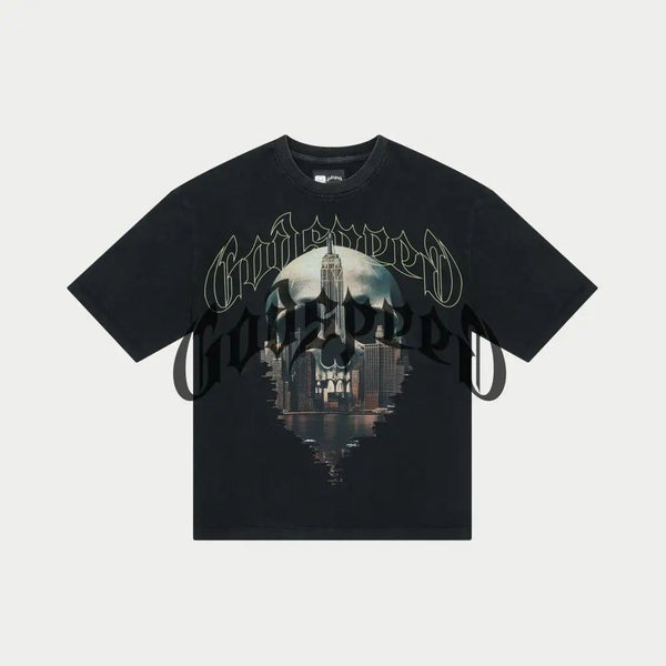 GODSPEED 'SKYLINE' TEE (BLACK WASH)