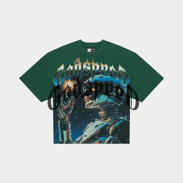 GODSPEED "SPUTNIK MOMENT" TEE (HUNTER GREEN WASH)