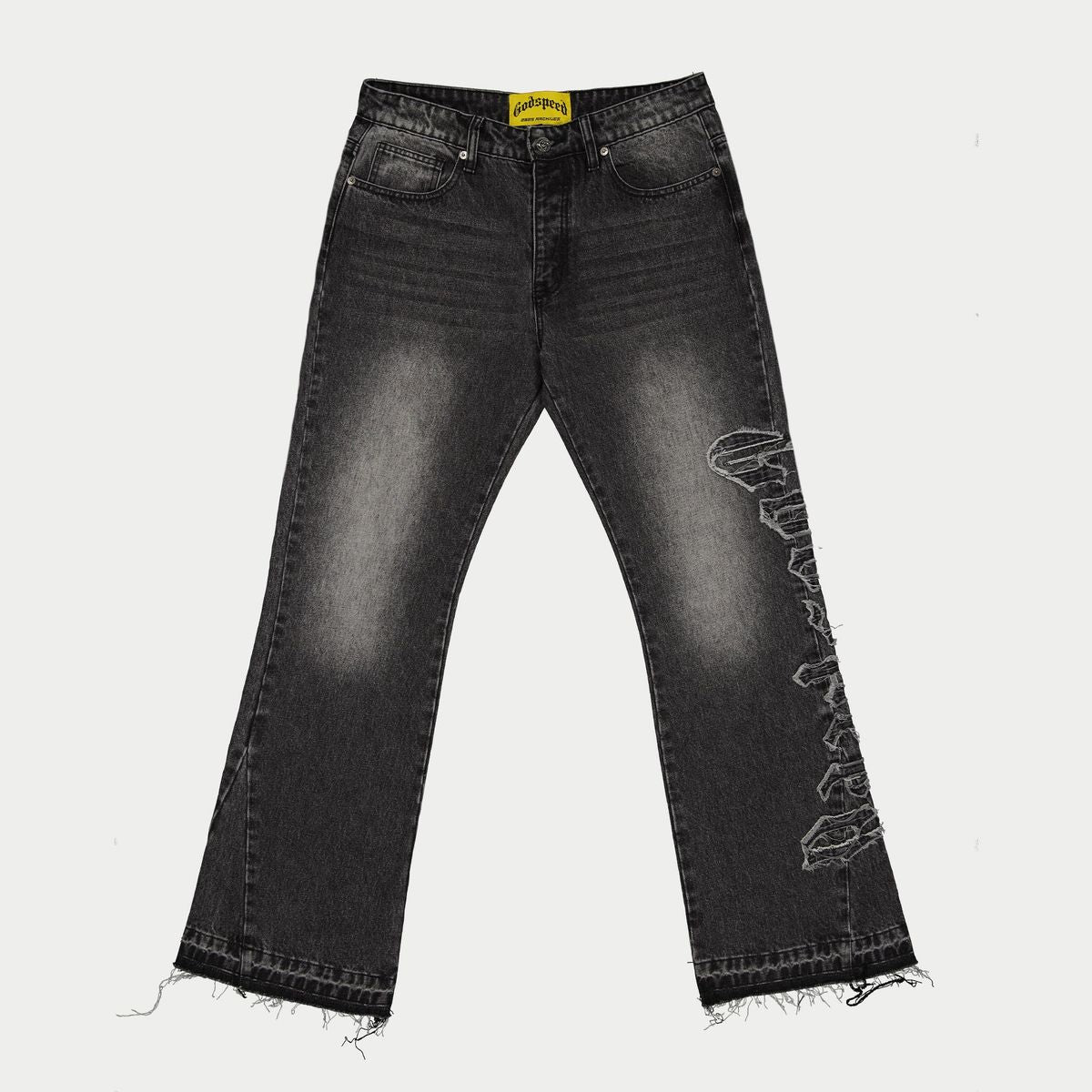 Godspeed Og Logo Flared Denim Stitched (Black Wash)