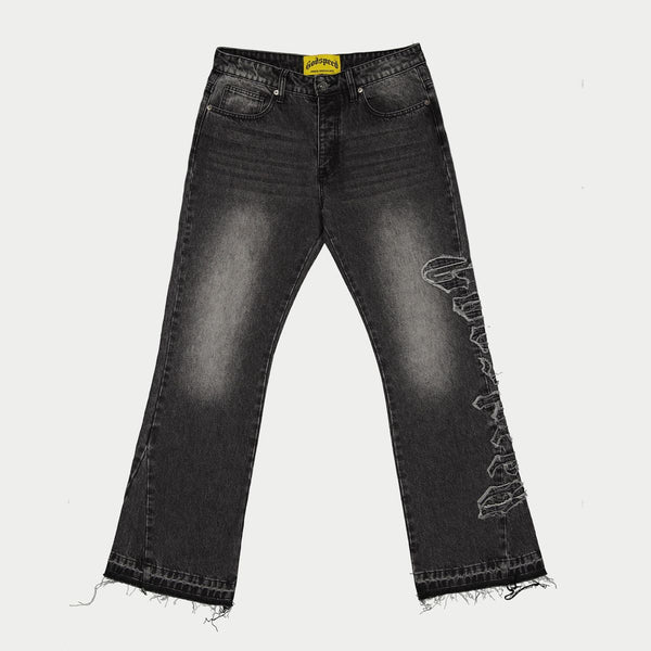 Godspeed Og Logo Flared Denim Stitched (Black Wash)