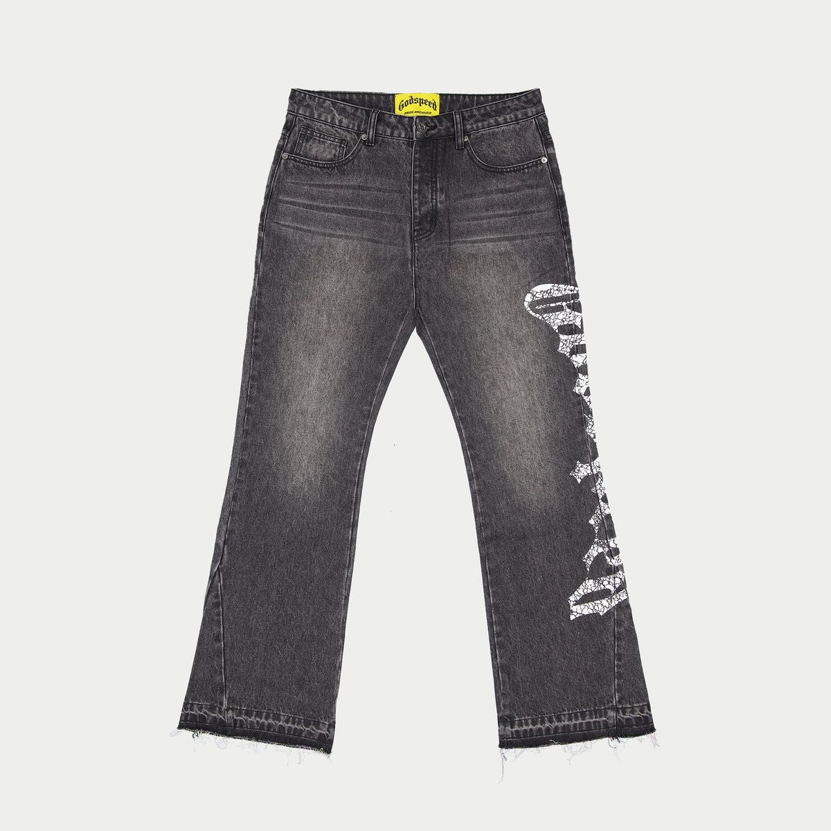 Godspeed Og Logo Flared Denim Printed (Black Wash)