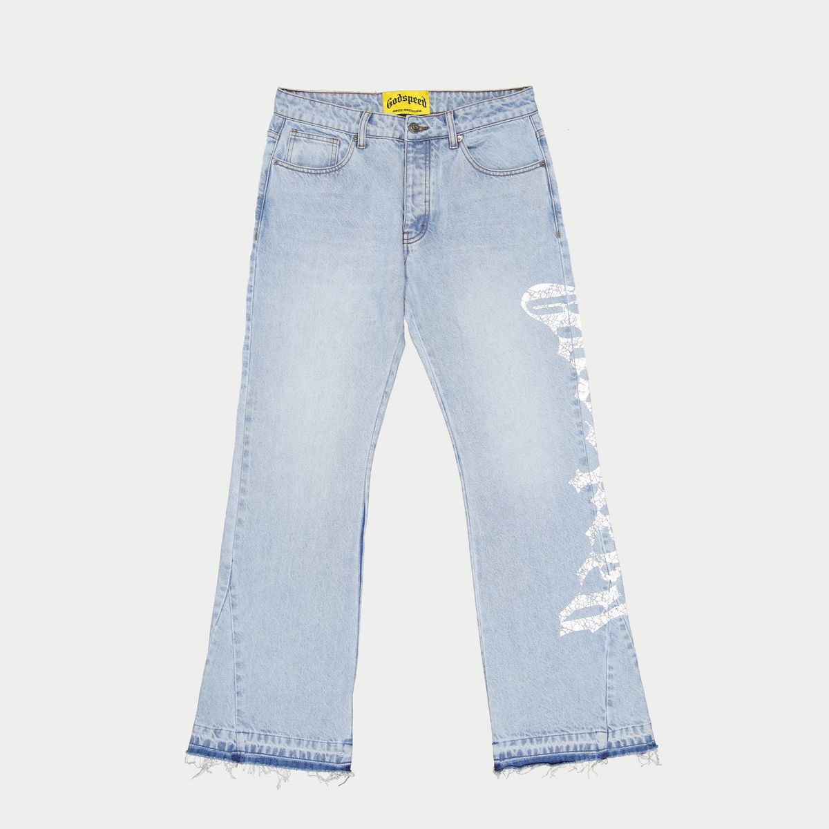 Godspeed Og Logo Flared Denim Printed (Blue Wash)