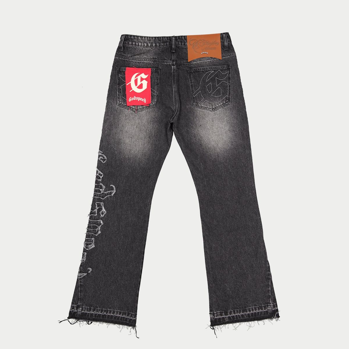 Godspeed Og Logo Flared Denim Stitched (Black Wash)