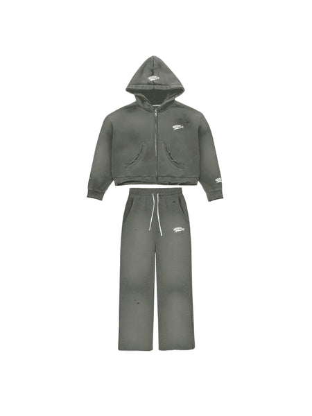 RoughPlay Distressed Sweatsuit (Olive)