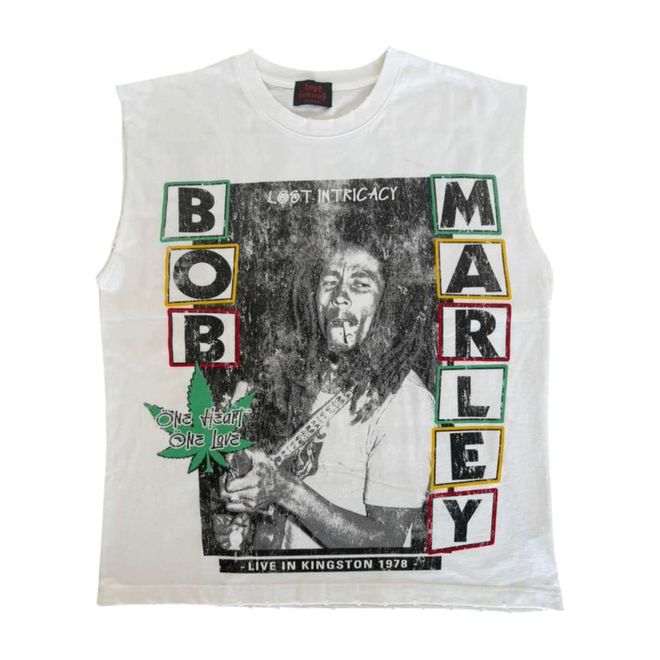 Lost Intricacy 'Bob Marley' Sleeveless Tee (White)
