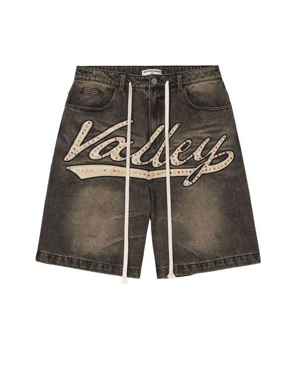VALE FOREVER SKITTLE JORTS (BLACK WASH)