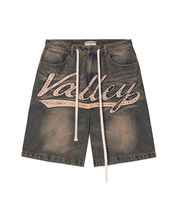 VALE FOREVER SKITTLE JORTS (BLUE WASH)