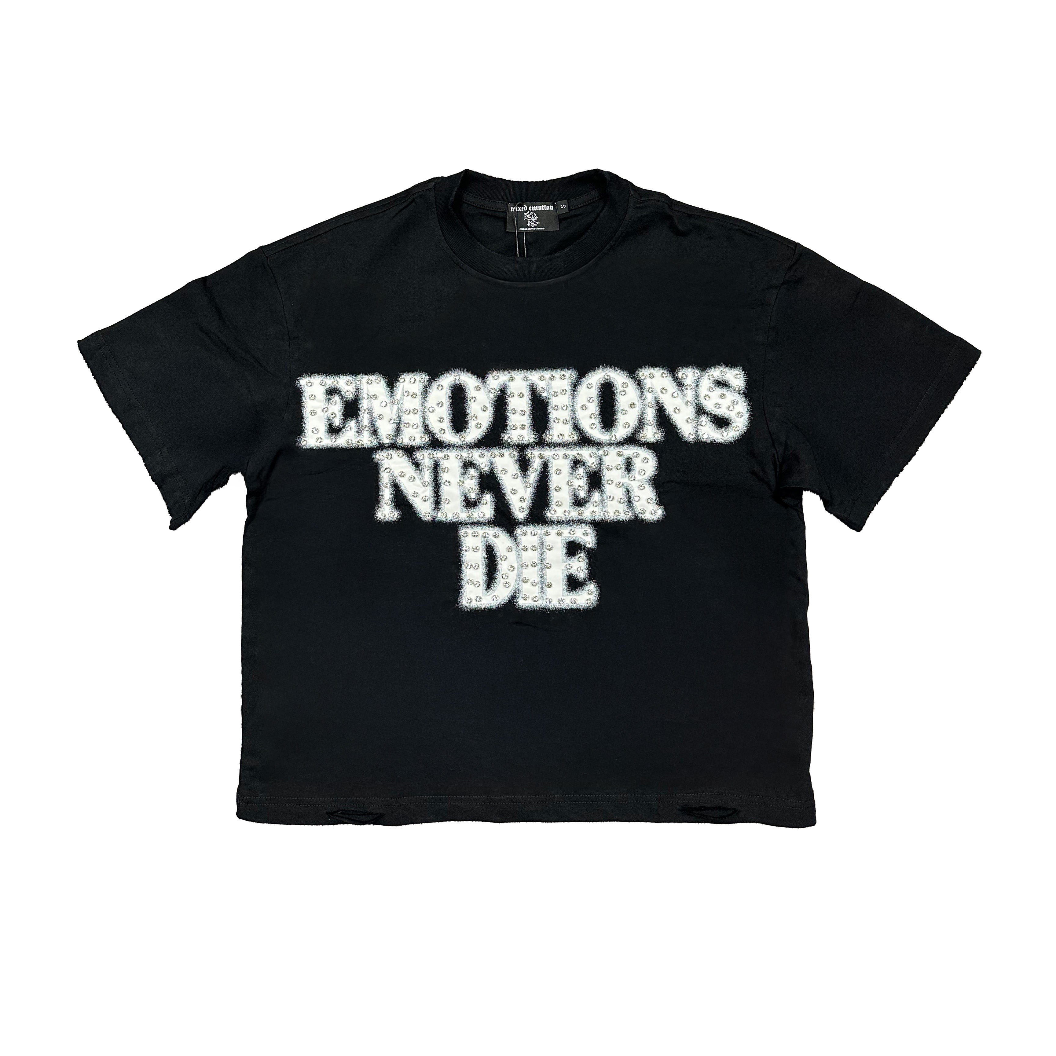 MIXED EMOTION E.N.D. RHINESTONE TEE (BLACK)