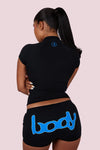 Body By Raven Basics Short Set (Black/Cerulean Blue)