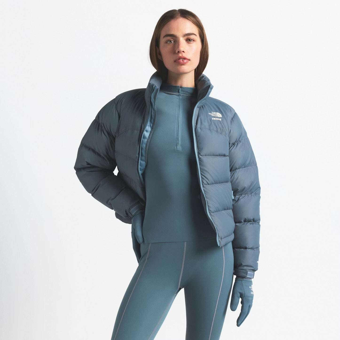 Skims x North Face 2000 Retro Nuptse Jacket 700 Series (Kyanite)