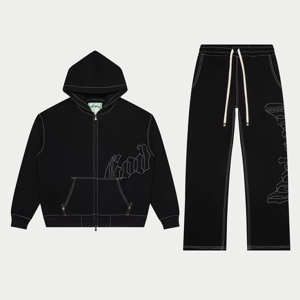GODSPEED OG LOGO SWEATSUIT STITCHED (BLACK)