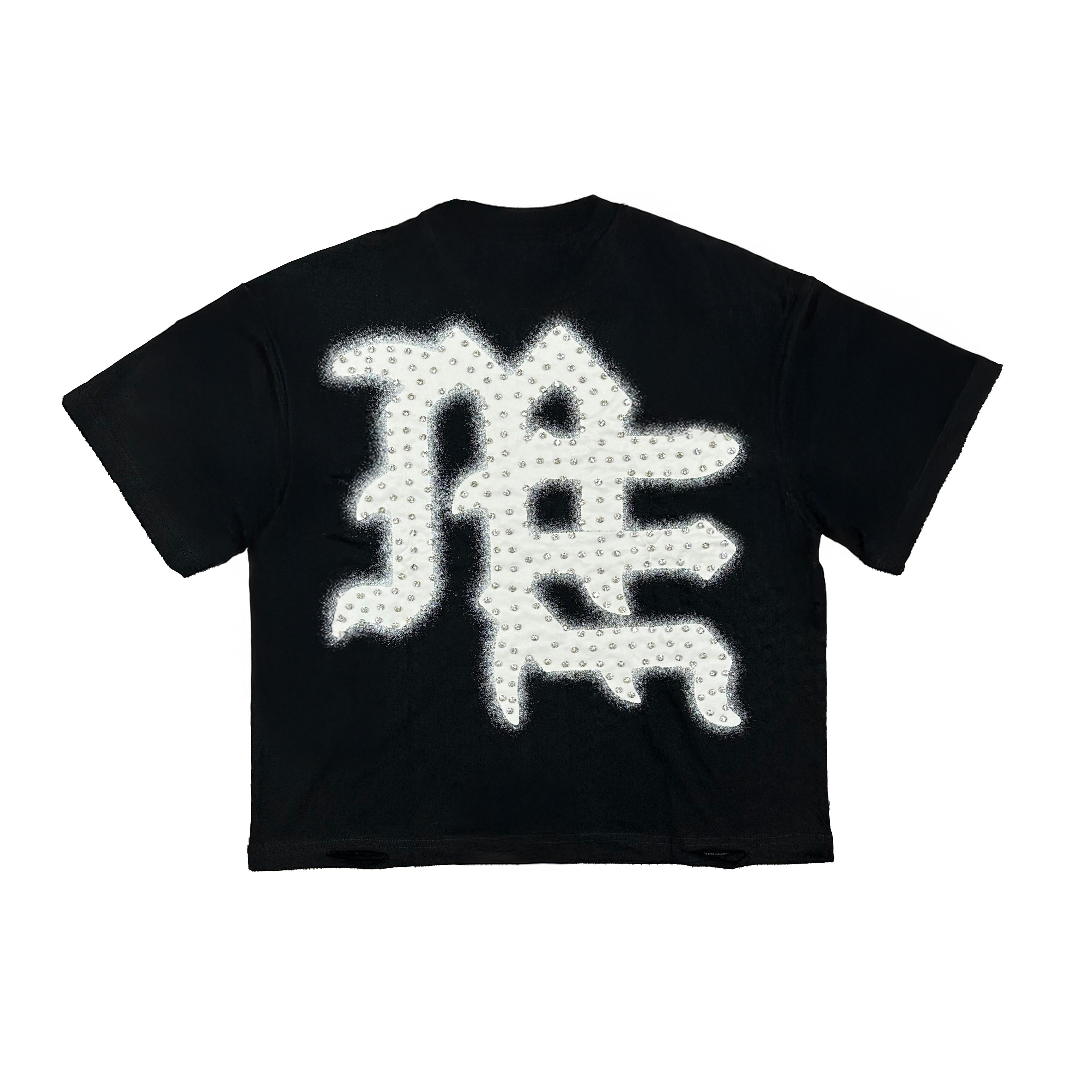 MIXED EMOTION E.N.D. RHINESTONE TEE (BLACK)