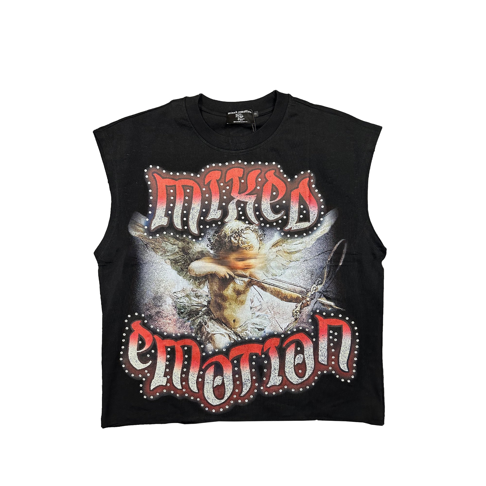 MIXED EMOTION ANGEL SLEEVELESS TEE (BLACK)
