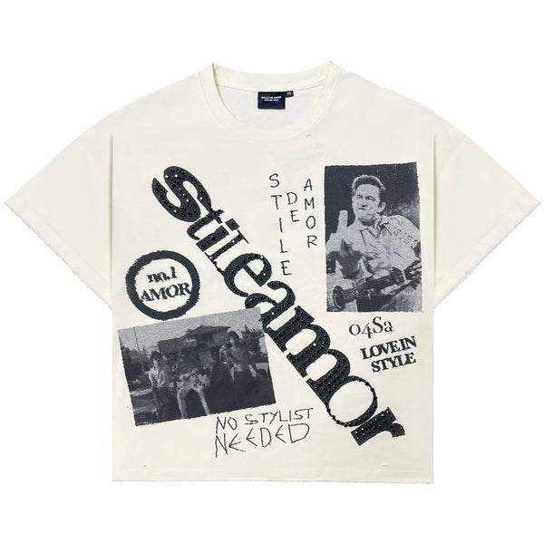 Stile De Amor 'No Stylist' Tee (Cream)