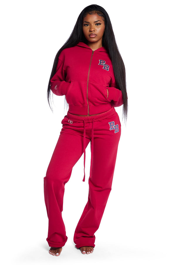 Body By Raven University Sweatsuit (Cherry Red)