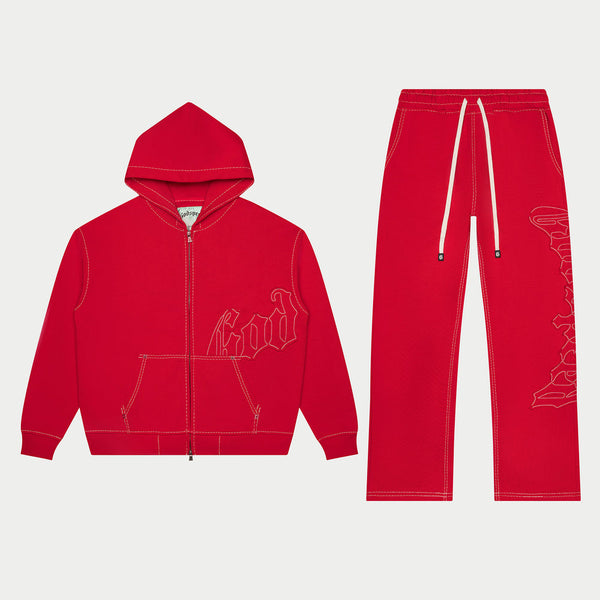 GODSPEED OG LOGO SWEATSUIT STITCHED (RED)