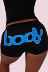 Body By Raven Basics Short Set (Black/Cerulean Blue)