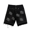 Mixed Emotion Rhinestone Denim Shorts (Black)