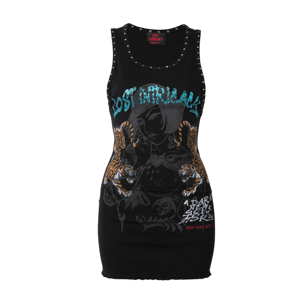 Lost Intricacy Twin Tiger Dress (Black)