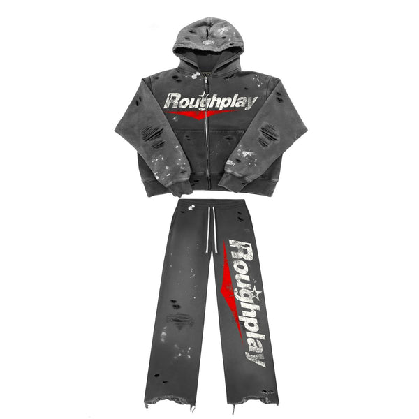 RoughPlay Zip-Up Hoodie Sweatsuit (Dark Grey)