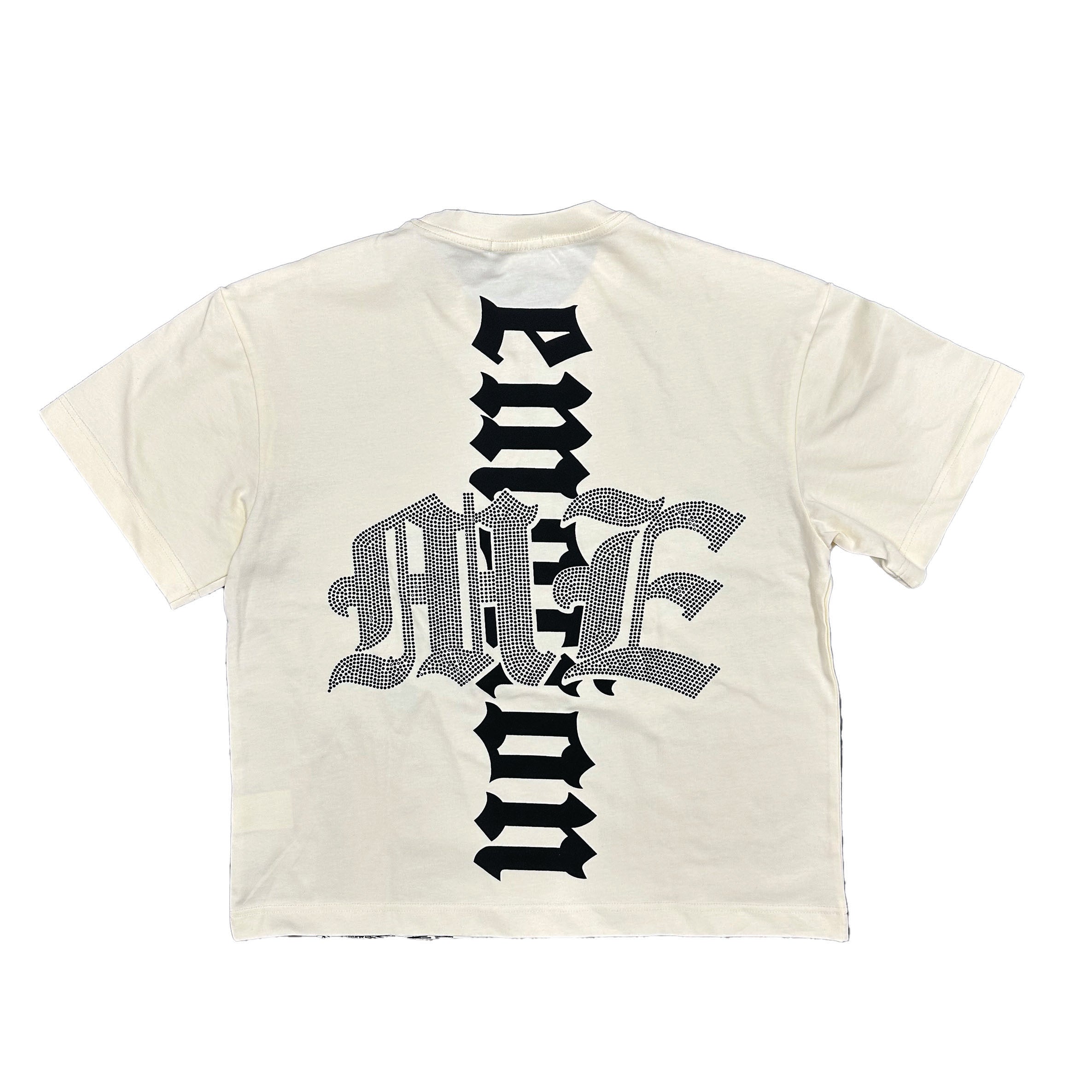 MIXED EMOTION BEACH RHINESTONE TEE (CREAM)