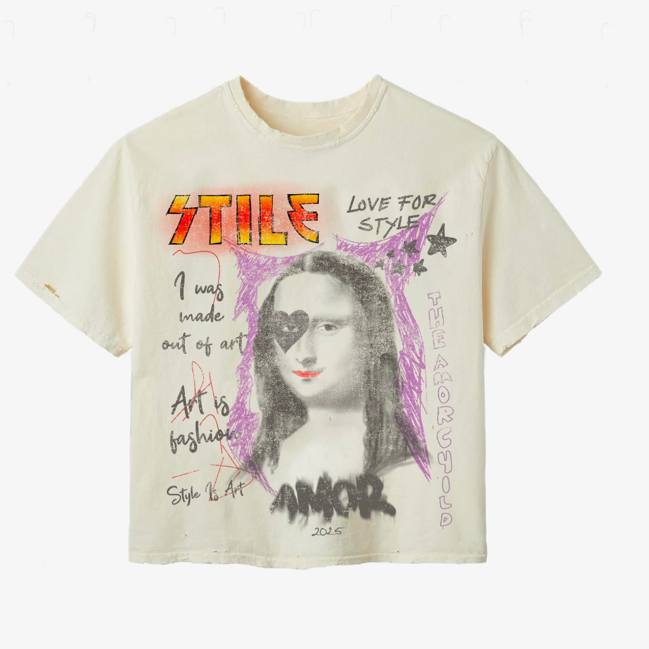 Stile De Amor Cream Mona Lisa Tee