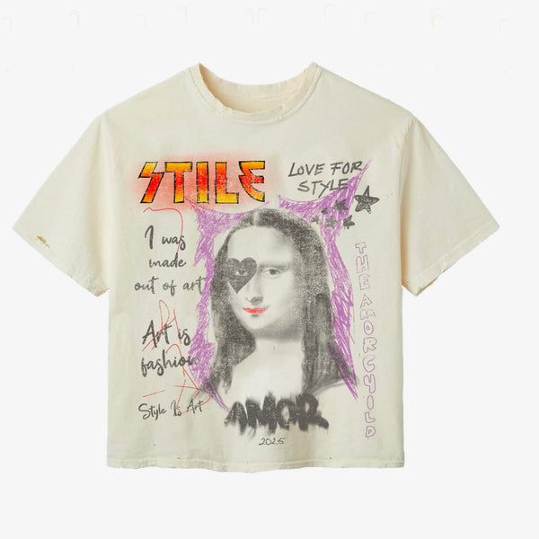 Stile De Amor Cream Mona Lisa Tee