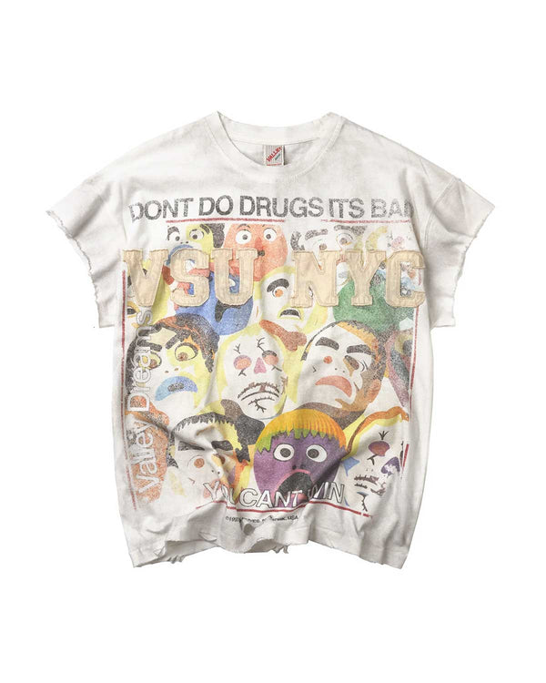 Vale Forever ‘No Drugs’ Sleeveless Tee (White)