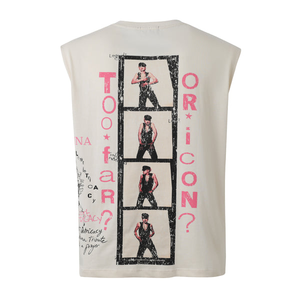 Lost Intricacy 'Queen of Pop' Sleeveless Tee (Cream)
