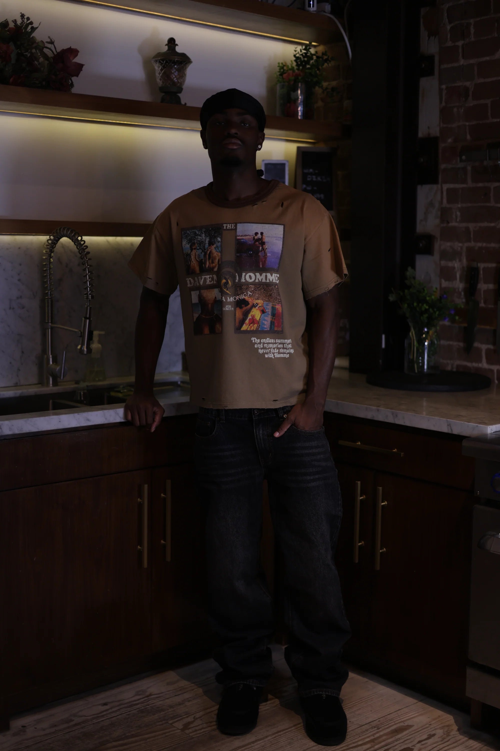 Daven Homme 'Santa Monica’ Tee (Brown)