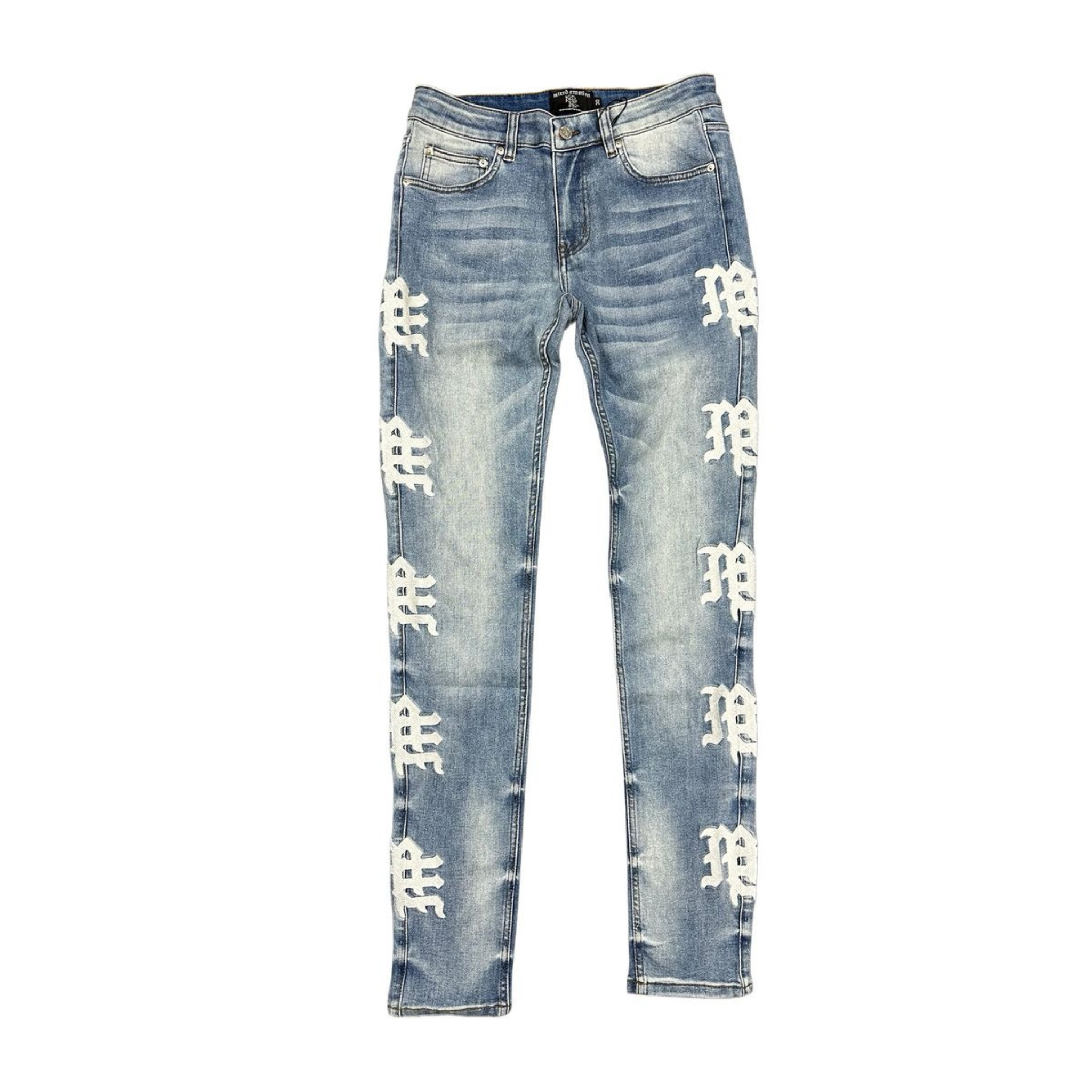 Mixed Emotion Monogram Denim (Black Wash/White)