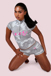 Body By Raven Basics Short Set (Snow Camo/Neon Pink)