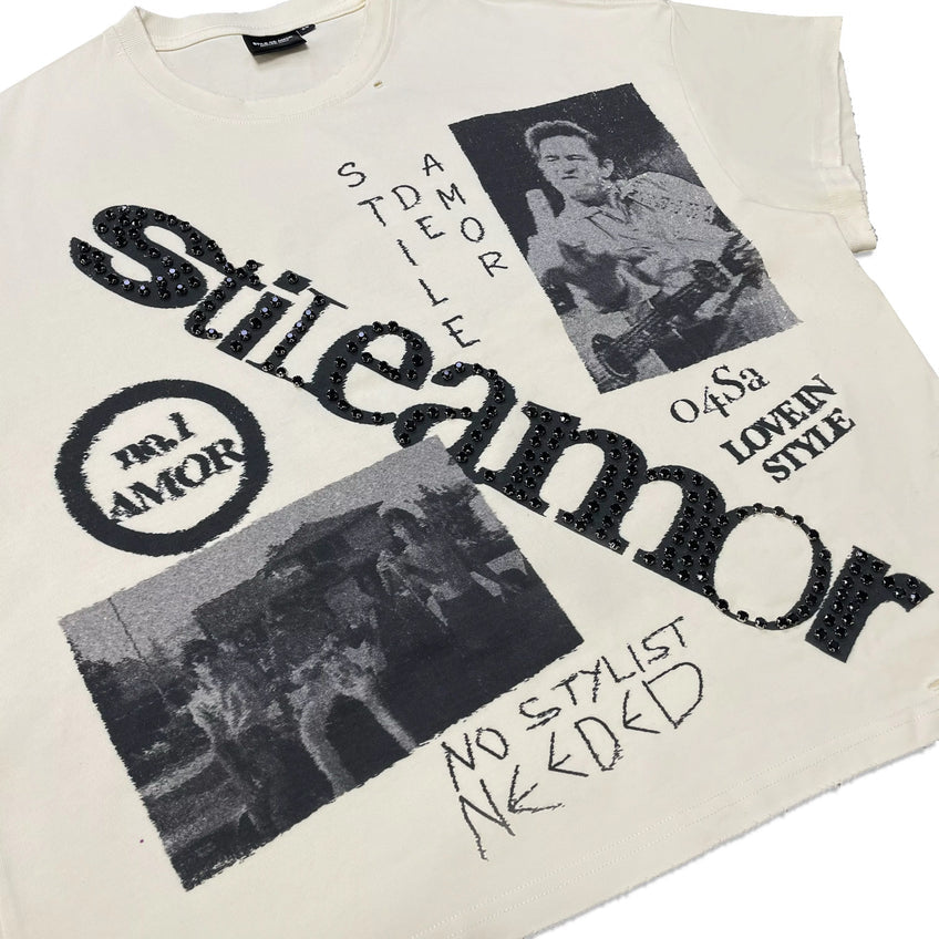 Stile De Amor 'No Stylist' Tee (Cream)