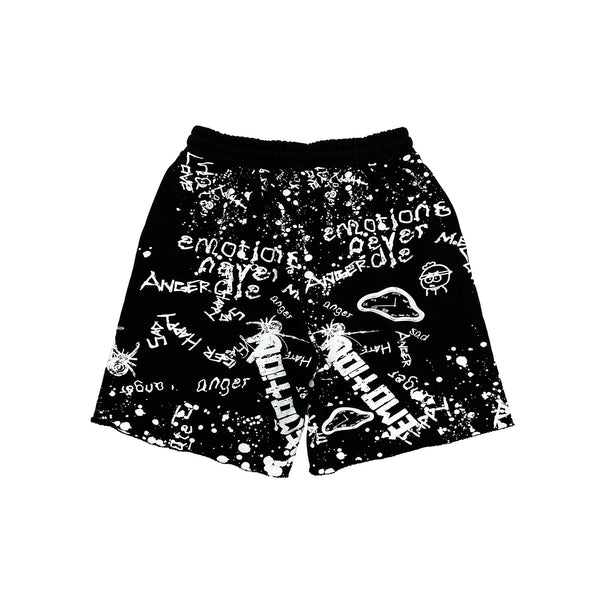 Mixed Emotion Graffiti Shorts (Black)