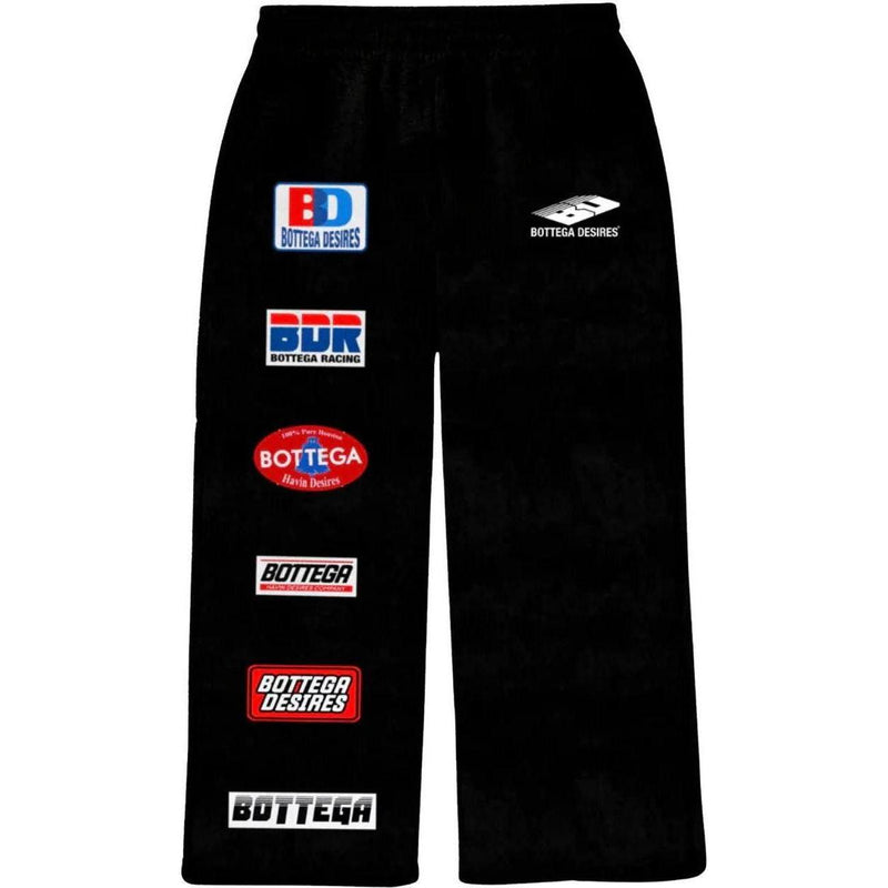 Bottega Desires Patches Sweatpants (Black)