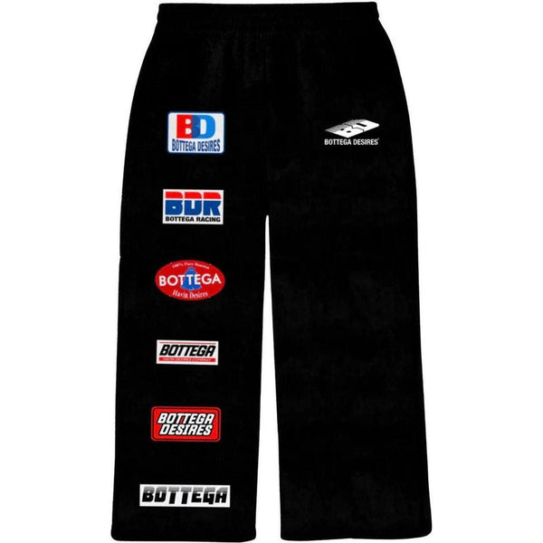 Bottega Desires Patches Sweatpants (Black)