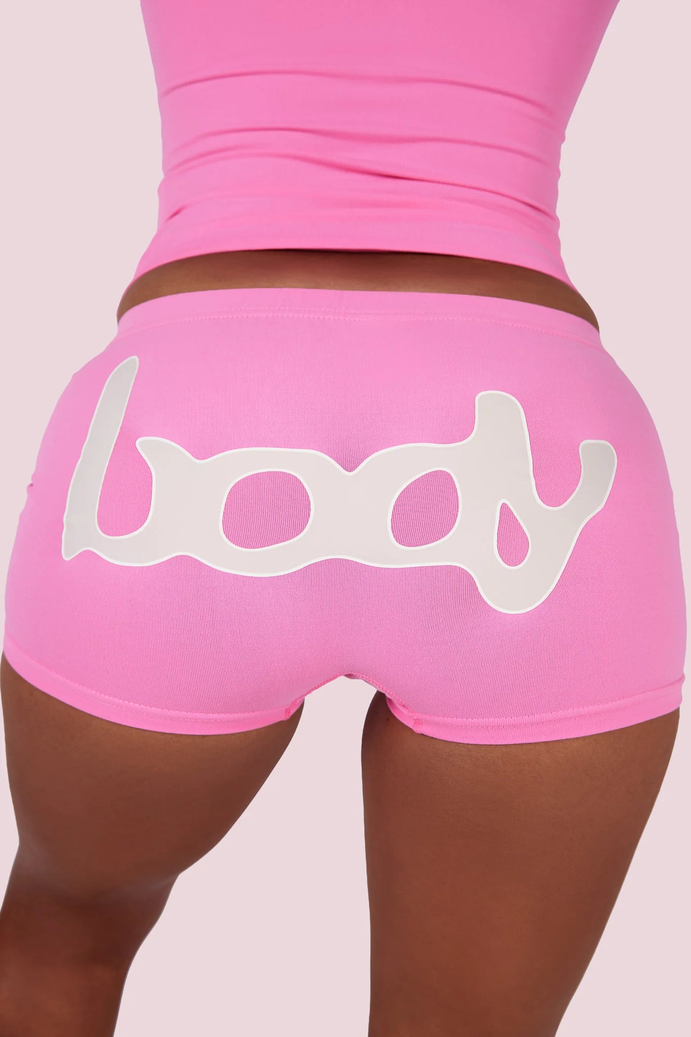 Body By Raven Basics Short Set (Bubblegum Pink/Beige)