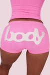 Body By Raven Basics Short Set (Bubblegum Pink/Beige)