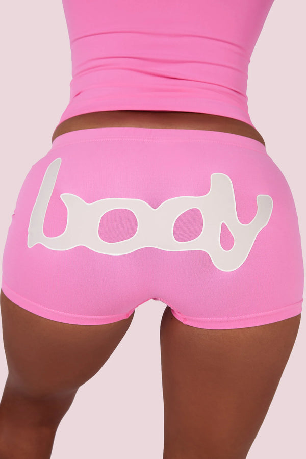 Body By Raven Basics Short Set (Bubblegum Pink/Beige)