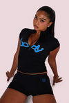 Body By Raven Basics Short Set (Black/Cerulean Blue)