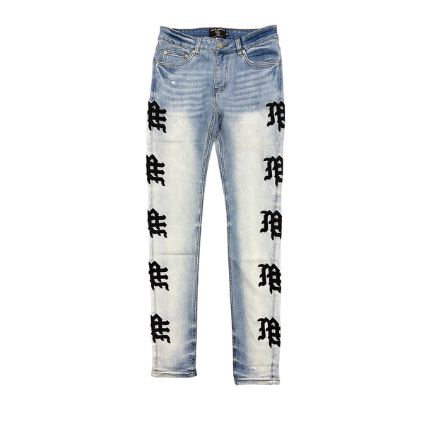 Mixed Emotion Monogram Denim (Blue Wash/Black)