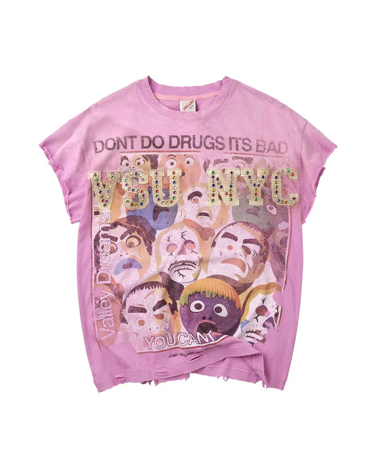 Vale Forever ‘No Drugs’ Sleeveless Tee (Pink)