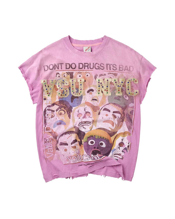 Vale Forever ‘No Drugs’ Sleeveless Tee (Pink)