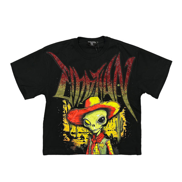 MIXED EMOTION RANGER RHINESTONE TEE (BLACK)