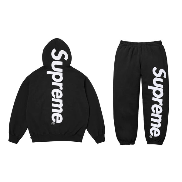 Supreme Satin Applique Sweatsuit FW25 (Black)