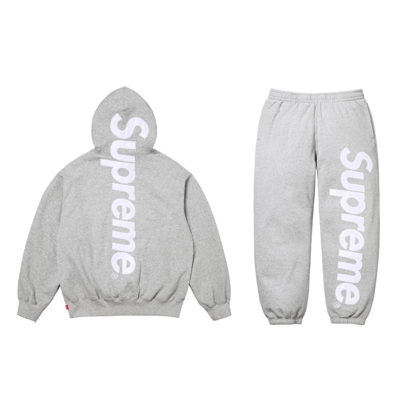 Supreme Satin Applique Sweatsuit FW25 (Grey)
