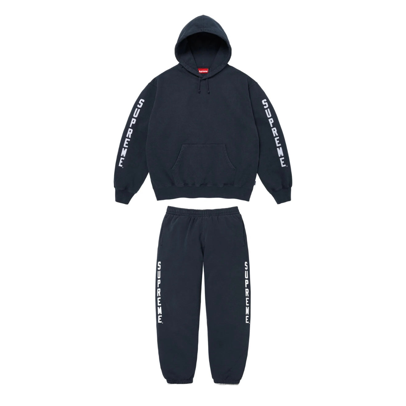 Supreme Washed Logo Sweatsuit FW26 (Navy/White)