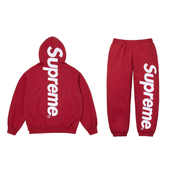 Supreme Satin Applique Sweatsuit FW25 (Maroon)