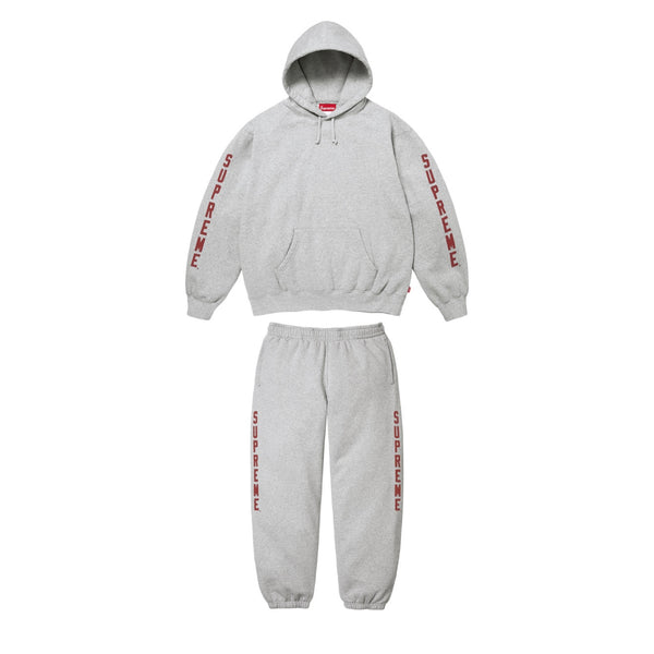 Supreme Washed Logo Sweatsuit FW26 (Grey/Red)